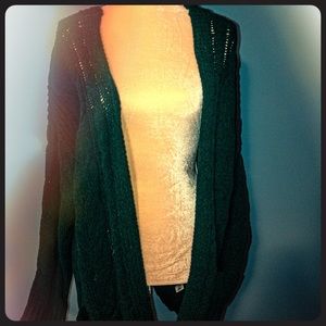 NWT Emerald green knit open cardigan size M